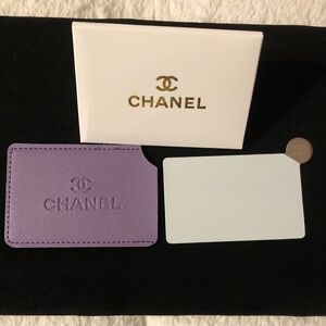 CHANEL Lavender Card Sleeve with Embossed Logo Card Holder and Mirror